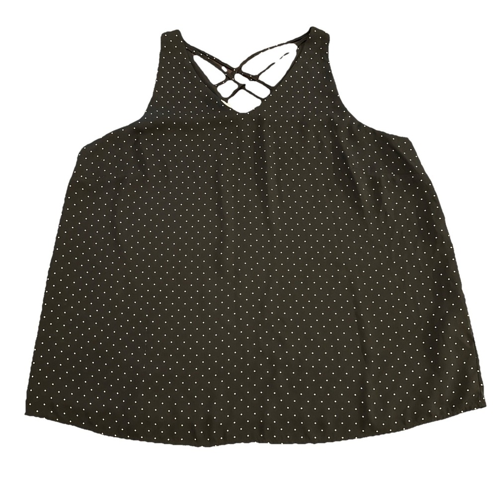 MAURICES Polka‎ Dots Print Top Sleeveless Size Large 1 V-neck